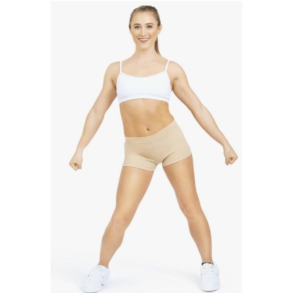 Capezio Women's Small Team Basic Boy Cut Low Rise Short TB113 Dancer Tan Beige